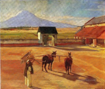 ディエゴ・リベラ Painting - 時代 脱穀場 1904年 ディエゴ・リベラ